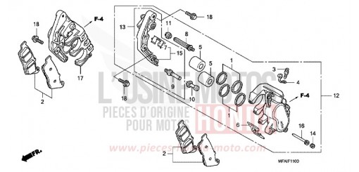 ETRIER DE FREIN AVANT (CBF1000) CBF10008 de 2008